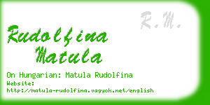 rudolfina matula business card